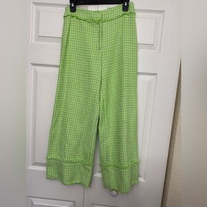 Mango Lime and White Textured Fabric